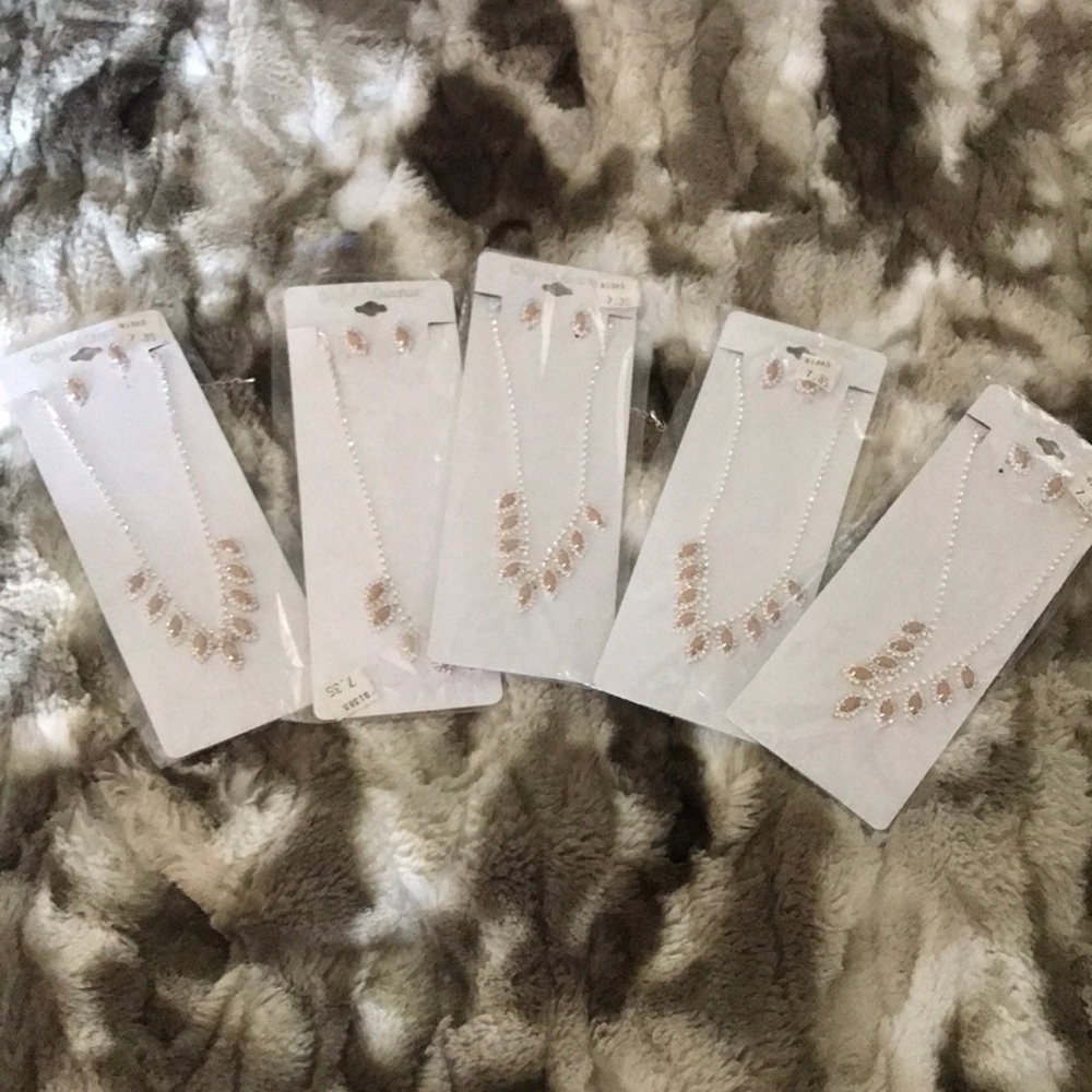 5 piece bridesmaids jewelry set